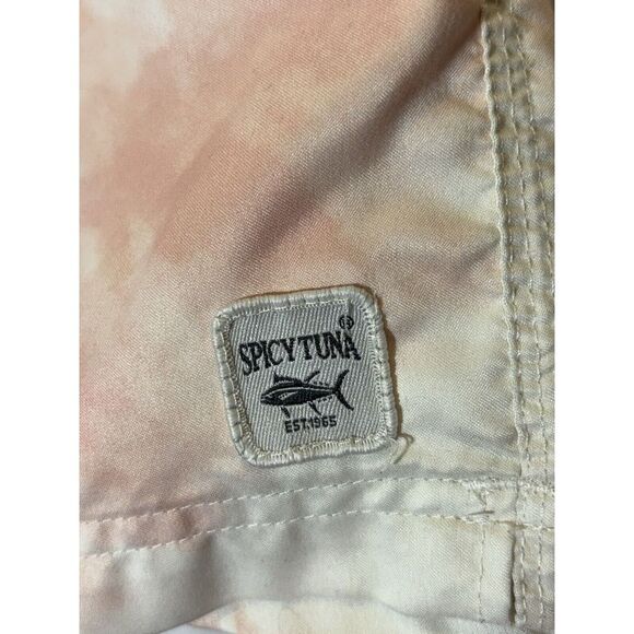 Spicy Tuna‎ Mens XL Pink Tie Dye Swim Trunks Bathing Suit AA14 - Picture 3 of 5
